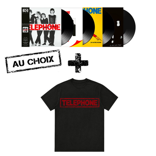 Pack Tee logo Téléphone + Black Vinyle au choix