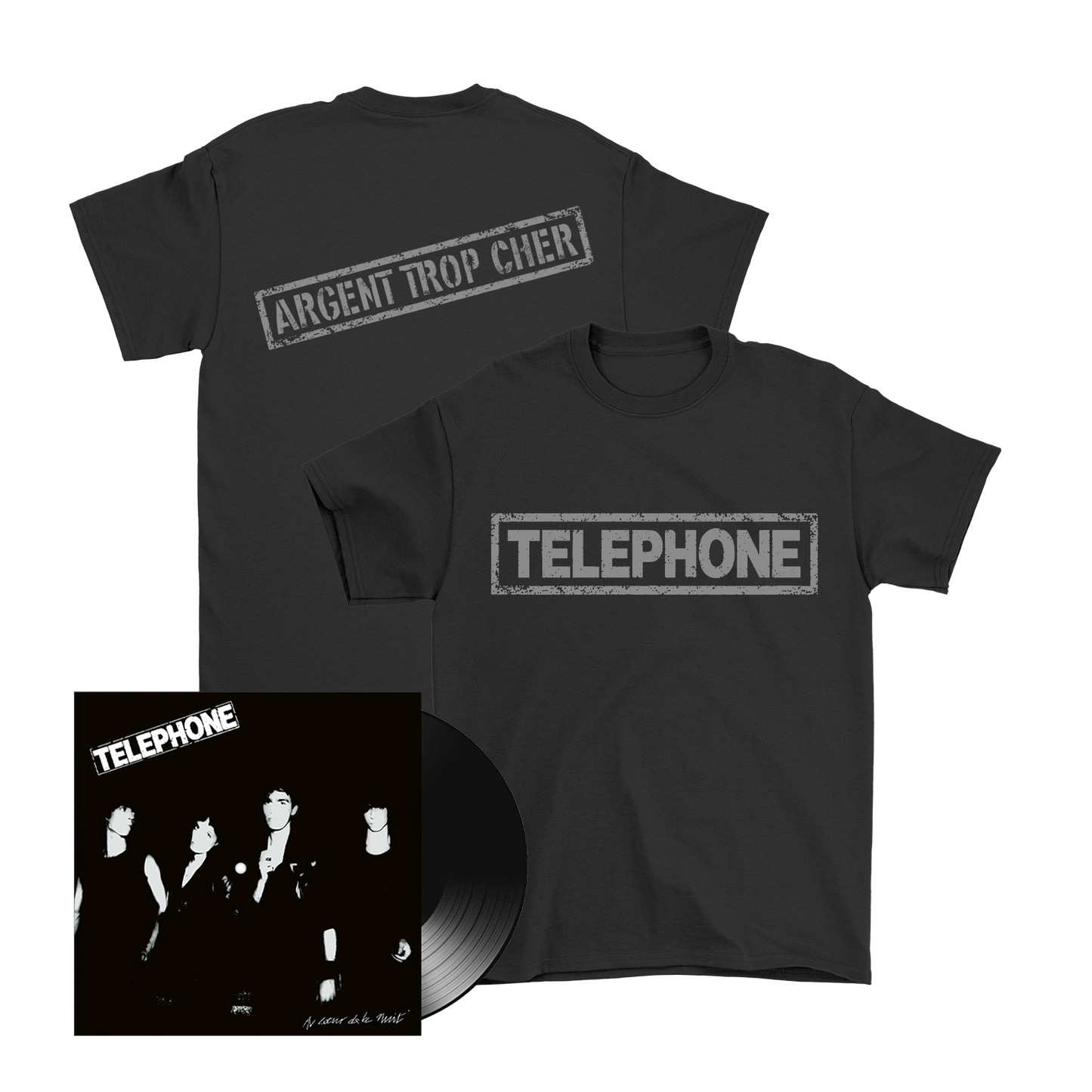 Pack T-Shirt "Argent trop cher" + l'album Vinyle "Au Coeur de la Nuit"