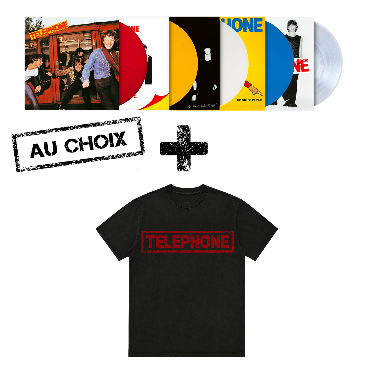 Pack Tee logo Téléphone + Vinyle couleur au choix